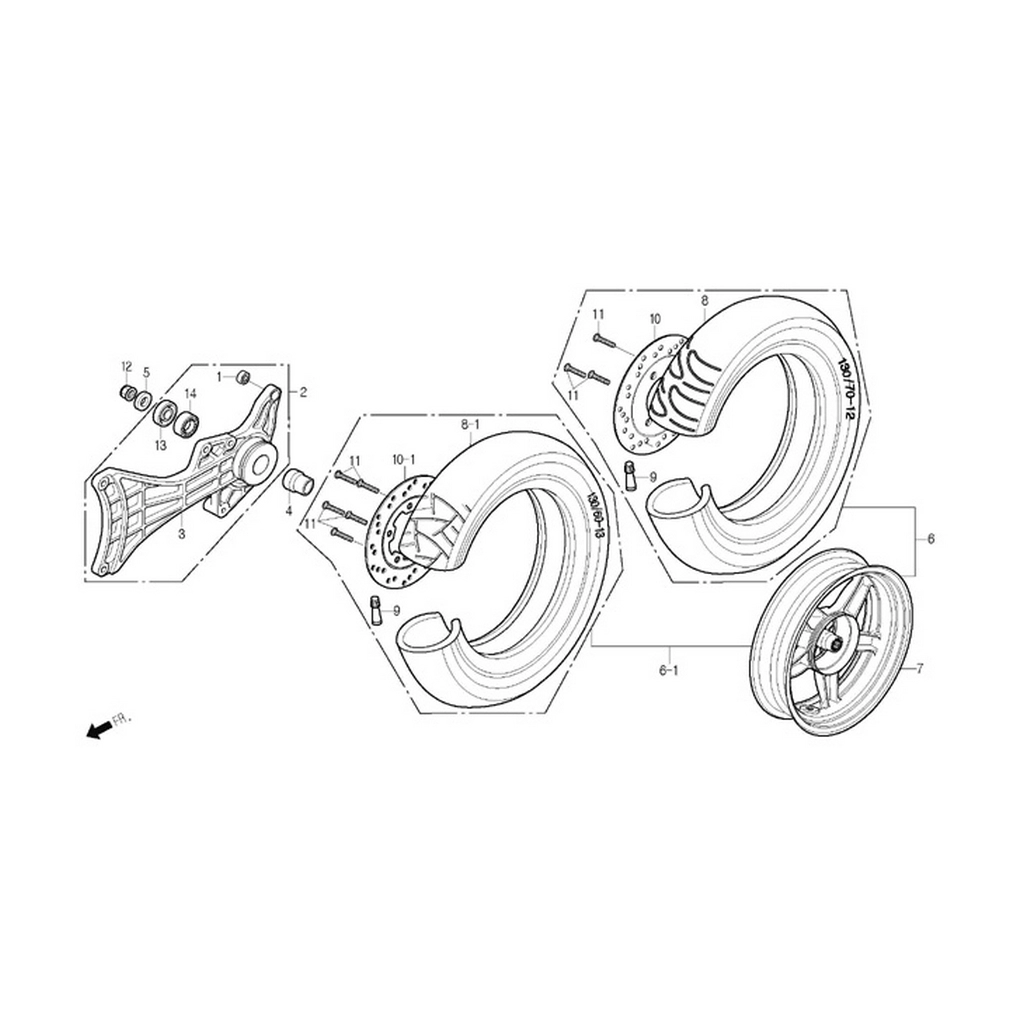 DAELIM SQ125 (DL125-S2) ARKA TEKER BAGLANTI BRAKETI #SQ125 F1202